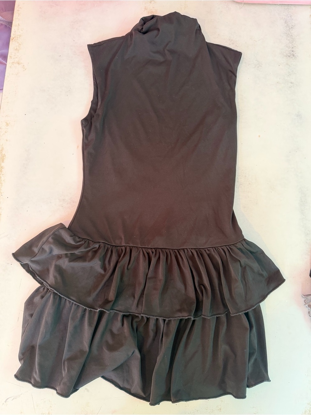 Girls Black Sleeveless Ruffle-Tier Dress